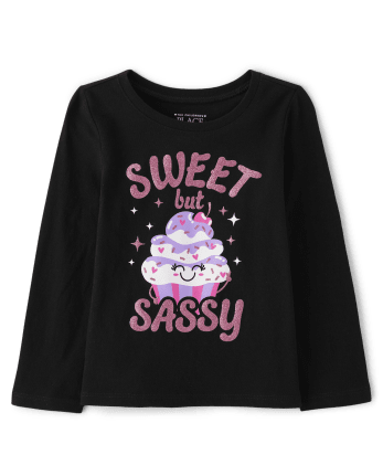 Camiseta con estampado dulce pero atrevido para bebés y niñas pequeñas