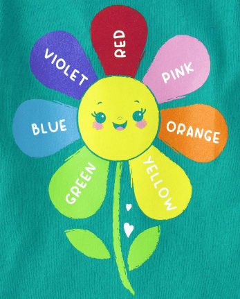Baby And Toddler Girls Flower Colors Graphic Tee