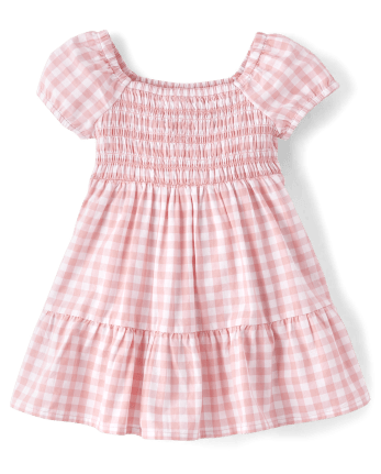 Toddler Girls Mommy And Me Short Puff Sleeve Gingham Poplin Woven ...