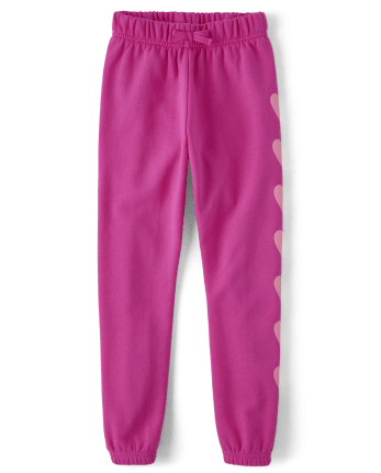 Girls Active Valentine's Day Heart Fleece Knit Jogger Pants | The ...
