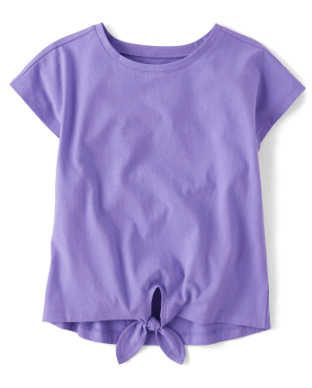 Girls Mix And Match Short Dolman Sleeve Tie Front Top PURPLE The Children s Place