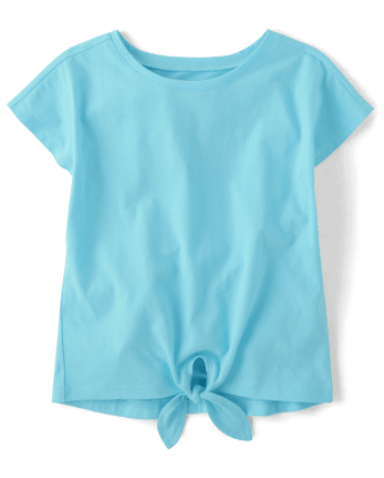 Girls Mix And Match Short Dolman Sleeve Tie Front Top BLUE The Children s Place