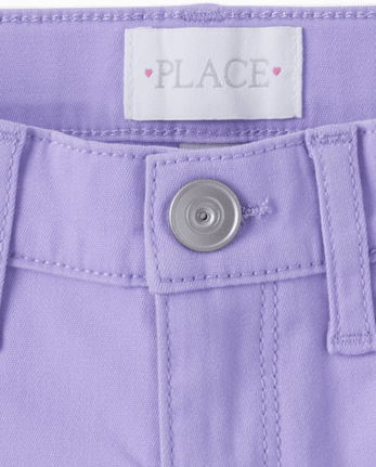 Girls Roll Cuff Twill Skimmer Shorts