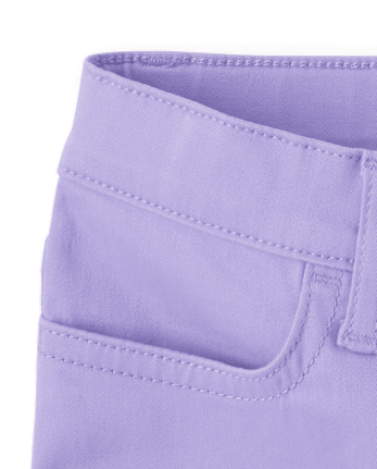 Girls Roll Cuff Twill Skimmer Shorts