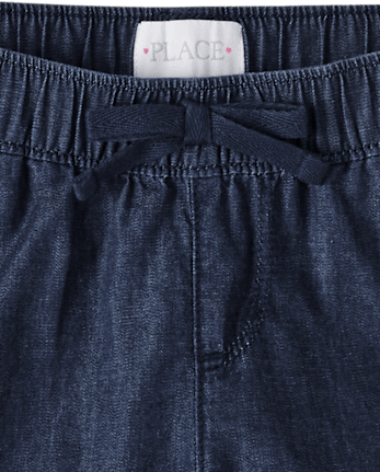 Girls Chambray Pull On Shorts