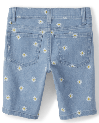 Girls Daisy Denim Skimmer Shorts