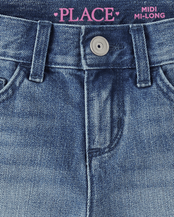 Shorts vaqueros midi para niña