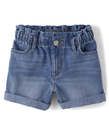 Paperbag waist jean shorts store