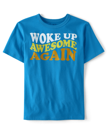 Boys Short Sleeve Woke Up Awesome Graphic Tee | The Children's Place ...