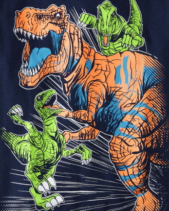 Camiseta con estampado de dinosaurio para niños