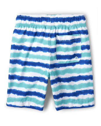 Boys Striped Swim Trunks