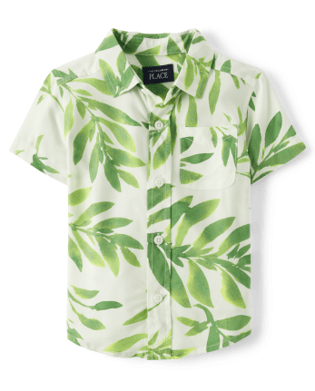 Baby And Toddler Boys Matching Family Palm Leaf Button Up Shirt