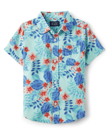 Baby And Toddler Boys Short Sleeve Matching Family Tropical Button Up ...