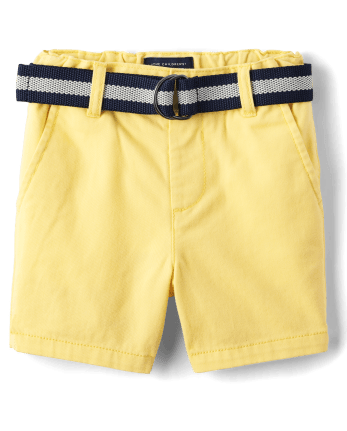 Baby And Toddler Boys Belted Woven Chino Shorts | The Children's 