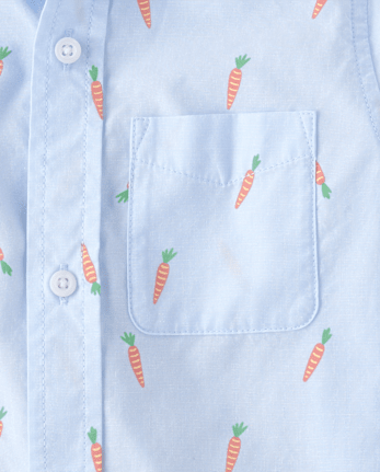 Boys Carrot Poplin Button Up Shirt