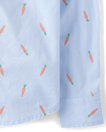Boys Carrot Poplin Button Up Shirt