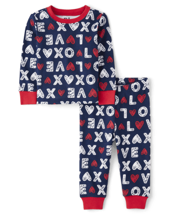 Unisex Baby And Toddler Matching Family Love Snug Fit Cotton Pajamas