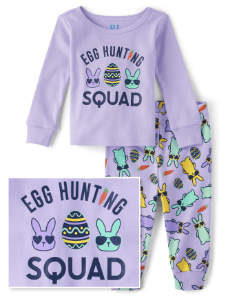 Baby And Toddler Girls Matching Family Egg Hunting Squad Snug Fit Cotton Pajamas