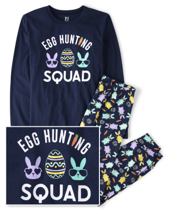 Mens Matching Family Easter Long Sleeve Egg Hunting Squad Cotton Pajamas TIDAL The Children s Place