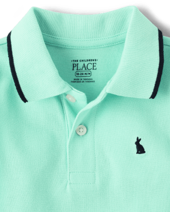 Polo de piqué con forma de conejito para bebés y niños pequeños
