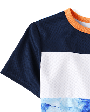 Top deportivo con bloques de color mármol para niños