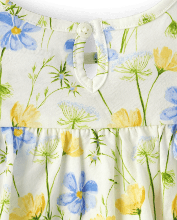 Vestido tipo body floral para bebés mamá y yo