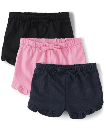 Baby Girls Ruffle Shorts 3-Pack