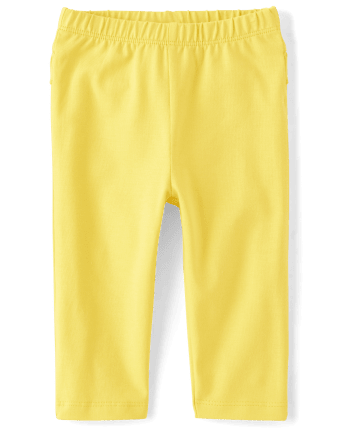 max Girls Yellow Solid Ankle-Length Leggings