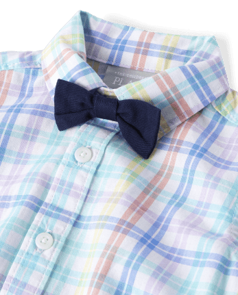 Baby Boys Dad And Me Rainbow Gingham Poplin 2-Piece Outfit Set
