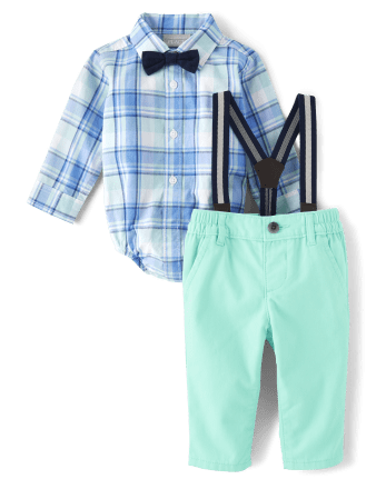 Baby Boys Dad And Me Plaid Poplin 2-Piece Outfit Set