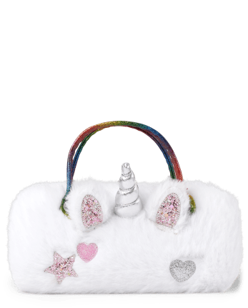 Girls Unicorn Faux Fur Sunglasses Case