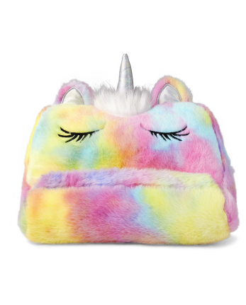Girls Rainbow Tie Dye Tablet Pillow