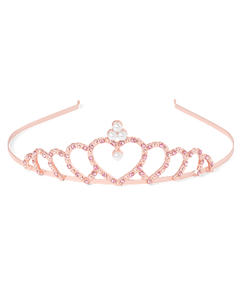 Girls Jeweled Heart Tiara Headband