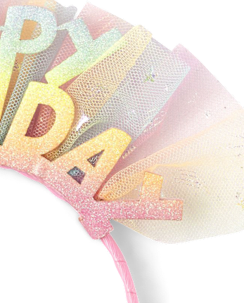 Bandeau arc-en-ciel joyeux anniversaire pour filles