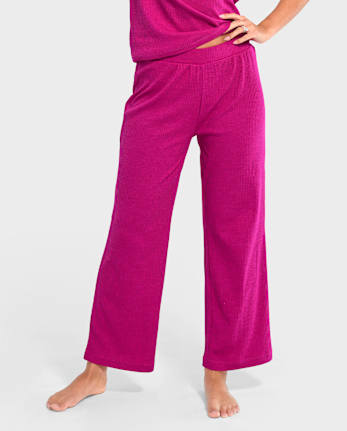 Womens Ribbed Ankle Pajama Pants