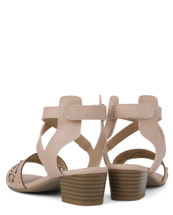 Girls Cutout Heel Sandals