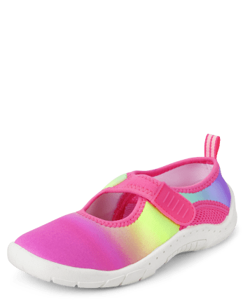 Zapatos de agua con efecto tie-dye y arcoíris para niñas