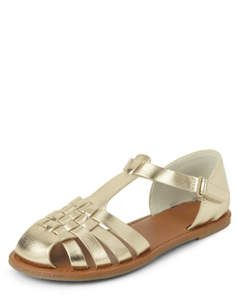 Girls Metallic Fisherman Sandals