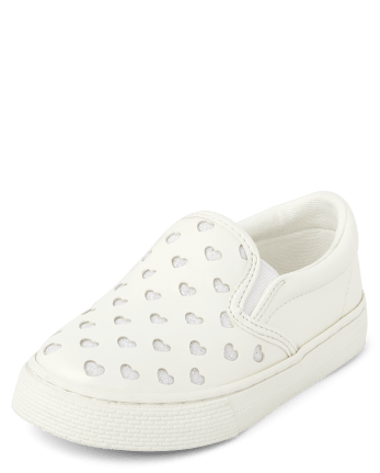 Toddler Girls Uniform Faux Leather Sneakers | The Children's Place - WHITE