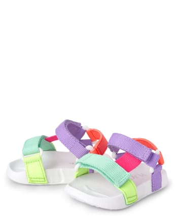 Sandalias tejidas con diseño color block para bebé niña