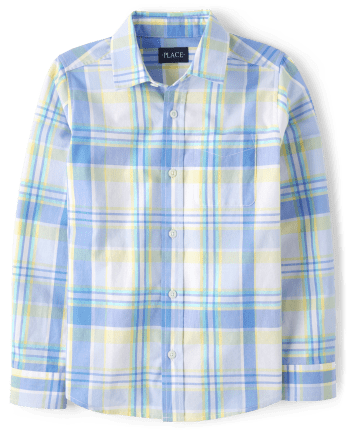 Boys Dad And Me Long Sleeve Plaid Poplin Button Up Shirt | The Children ...
