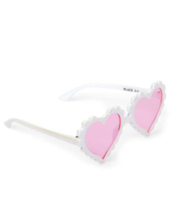 Kid Size Girls Thick Plastic Heart Shape Retro Sunglasses – superawesome106
