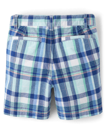 Boys Plaid Chino Shorts