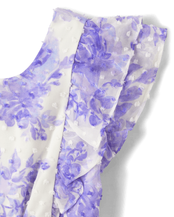 thumbnail image 2 of The Children's Place,Baby Girls,and Newborn Dresses,Purple Floral,3-6 Months 2 of 11