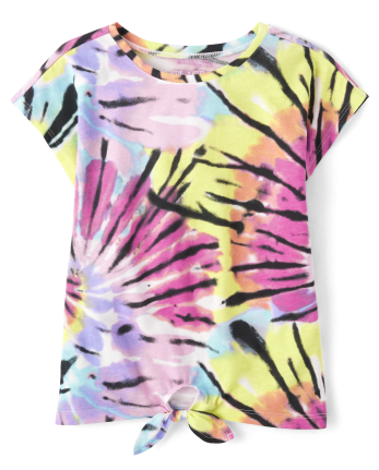 Top con estampado de niñas con lazo al frente