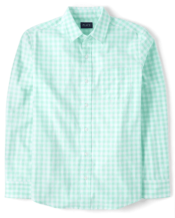 Mens Dad And Me Long Sleeve Gingham Poplin Button Up Shirt | The ...