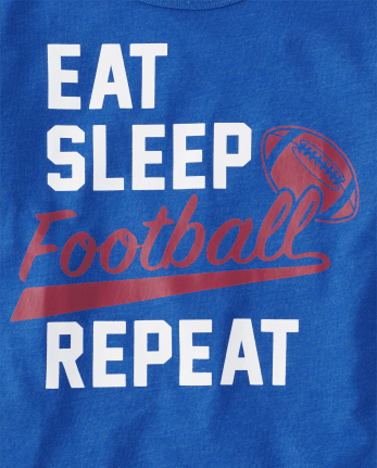 Boys Eat Sleep Football Repeat Graphic Tee