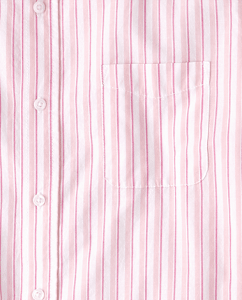 Mens Dad And Me Striped Poplin Button Up Shirt