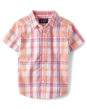 Pink button deals up shirt toddler