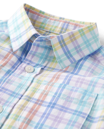 Baby And Toddler Boys Dad And Me Rainbow Gingham Poplin Button Up Shirt